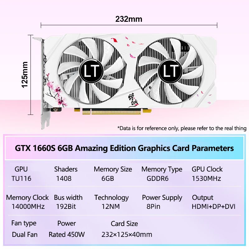 بطاقة الرسومات الخارجية للألعاب ، لوتوراسيا نفيديا GTX1660S ، 6GB ، GDDR6 ، PCI Express x16 3.0 ، جديد