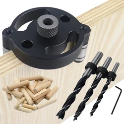 Vertical Pocket Hole Jig 6/8/10mm Wood Dowelling Self Centering Drill Guide Kit Hole Puncher Locator Jig For Woodworking Tools