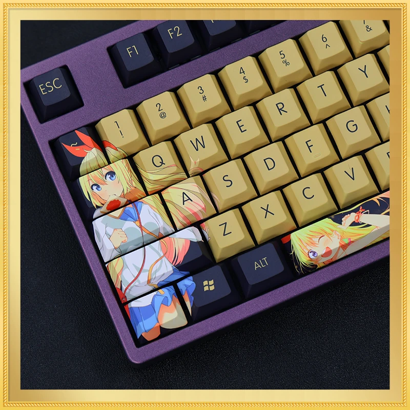 

108 Keys/Set Anime Gaming Girl Cute Custom PBT Keycap for Cherry Profile MX Switch Mechanical DIY Keyboard Cos