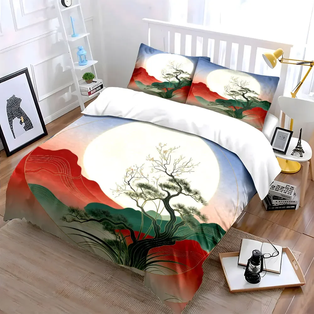 Moonlit Scenery Art Set Soft Comfortable Duvet Cover Bedding Set Included 1*Duvet Cover & 2*Pillowcases, gift