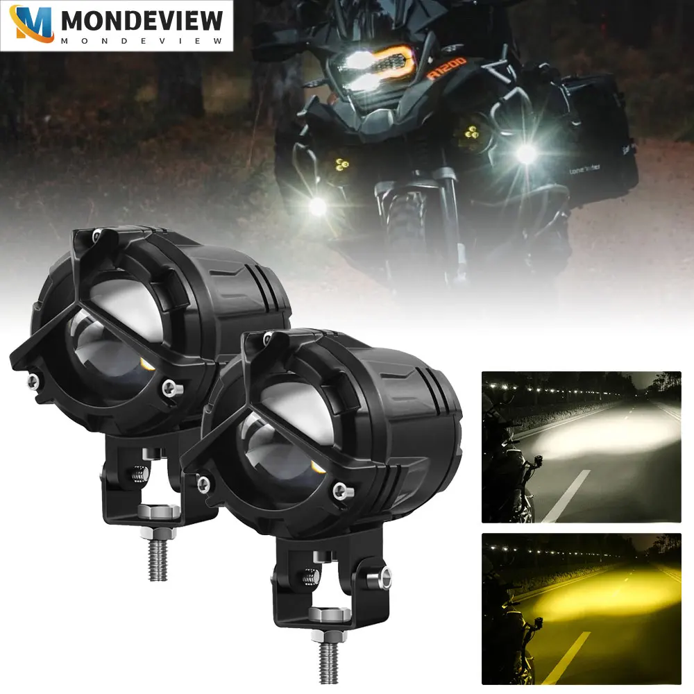 

MONDEVIEW M3 Motorcycle Large Lens Spotlight 6000K White 120W High Power 10000LM High Brightness Suitable for Car Jeep 4x4 SUV