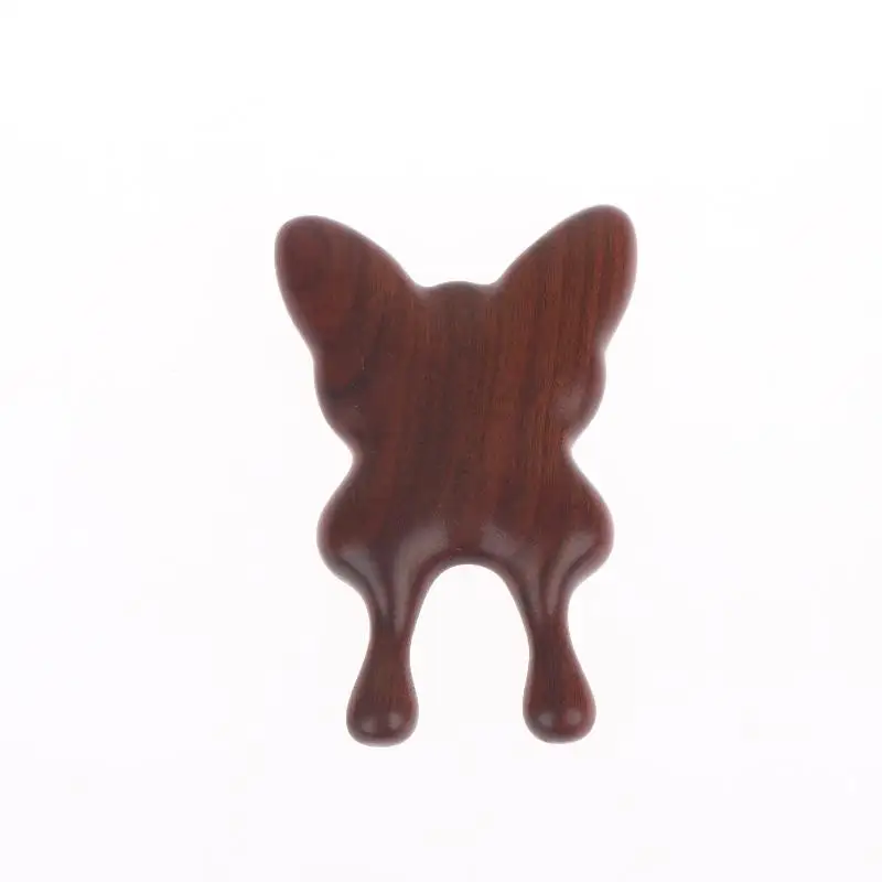 Eyes Facial Wood Gua Sha Tool, Natural Sandalwood Butterfly Shape Nose Guasha Massage Tools, Face Manual Meridians Massager Tool