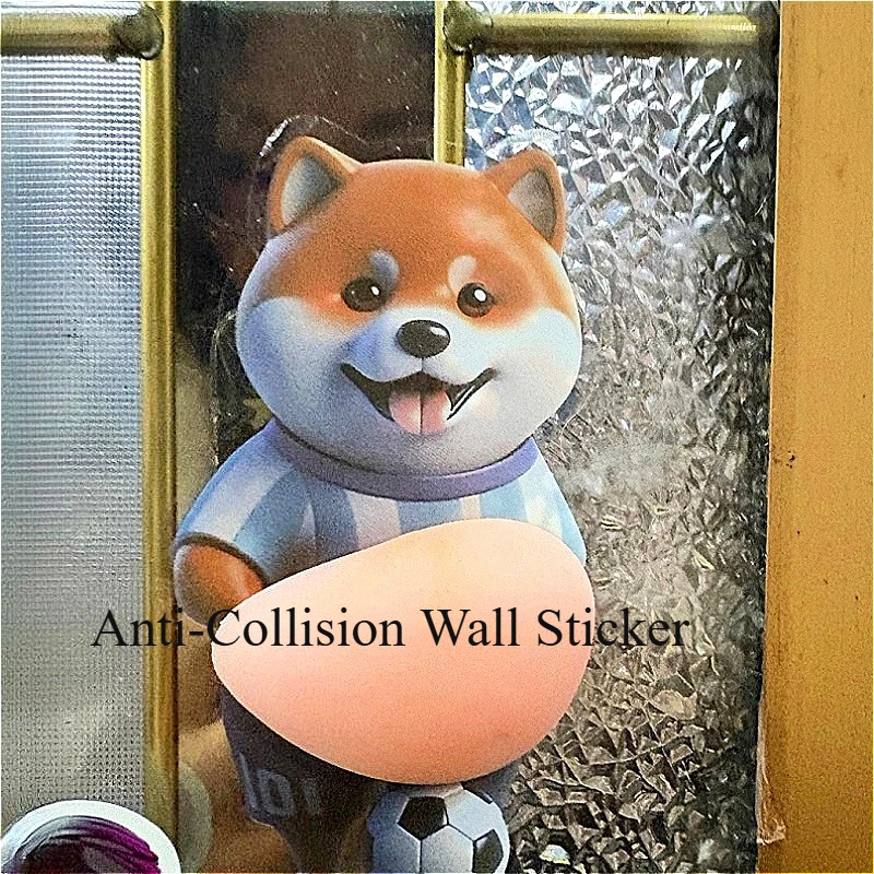 Cute Big-Bellied Dog Vinyl Decal 12x7cm Cute Decorative Stickers Fat Chai Dog Anti-Collision Soft Wall Sticker Home Decorative