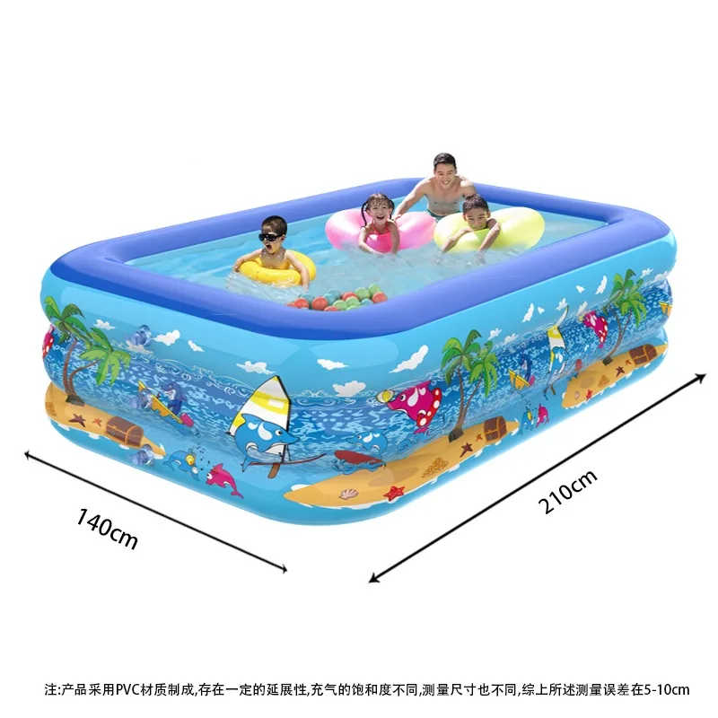 

Hot Sale Inflatable Swimming Pool With Ocean Pattern Bubble Bottom Spa Pools for Outdoor Family Use PVC Material
