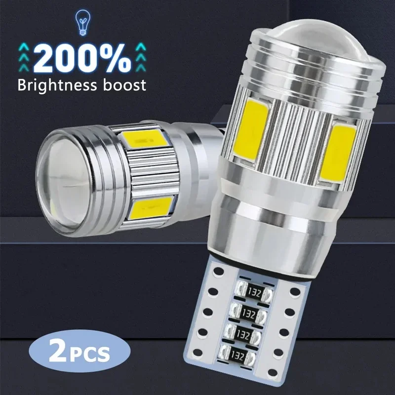 Car 5W5 LED Bulb T10 W5W LED No ERROR Signal Light Canbus 12V 6000K Auto Claerance Wedge Side Reverse Lamps 5630 6SMD Lamp