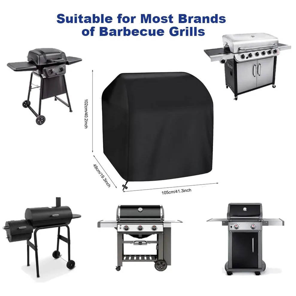 210D BBQ Grill Barbeque Cover Anti-Dust Waterproof Weber Heavy Duty Charbroil BBQ Cover Outdoor Rain Protective Barbecue Cover