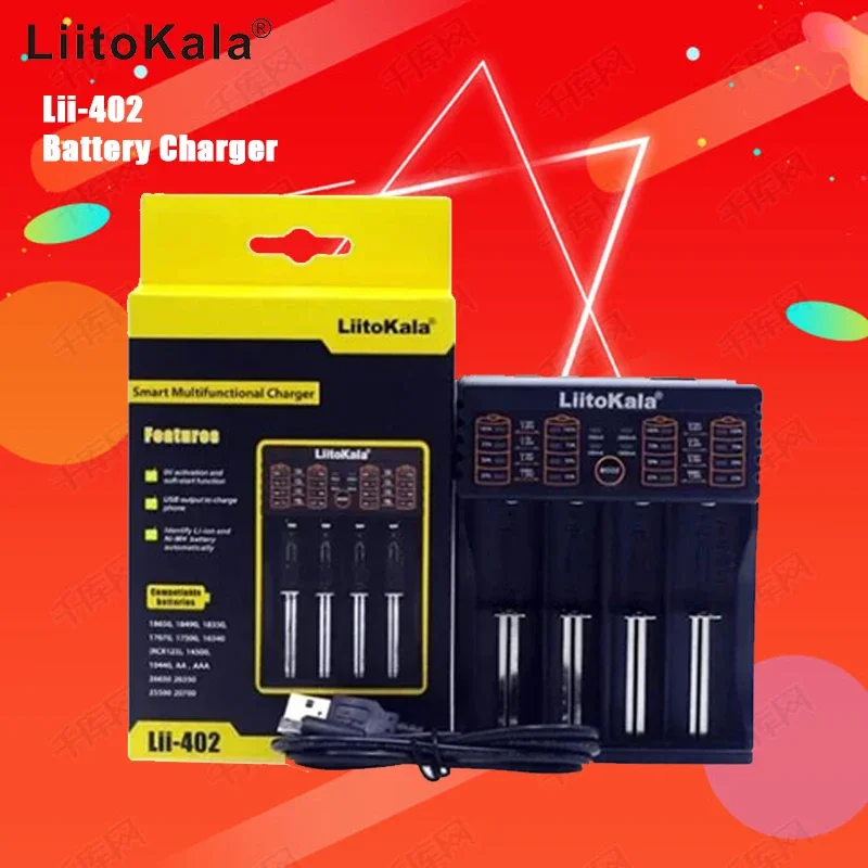 

LiitoKala Lii-402 Lipo Battery Charger Suitable For 3.7V18650 18350 18500 21700 26650 1.2vaanimh Com 5v USB.