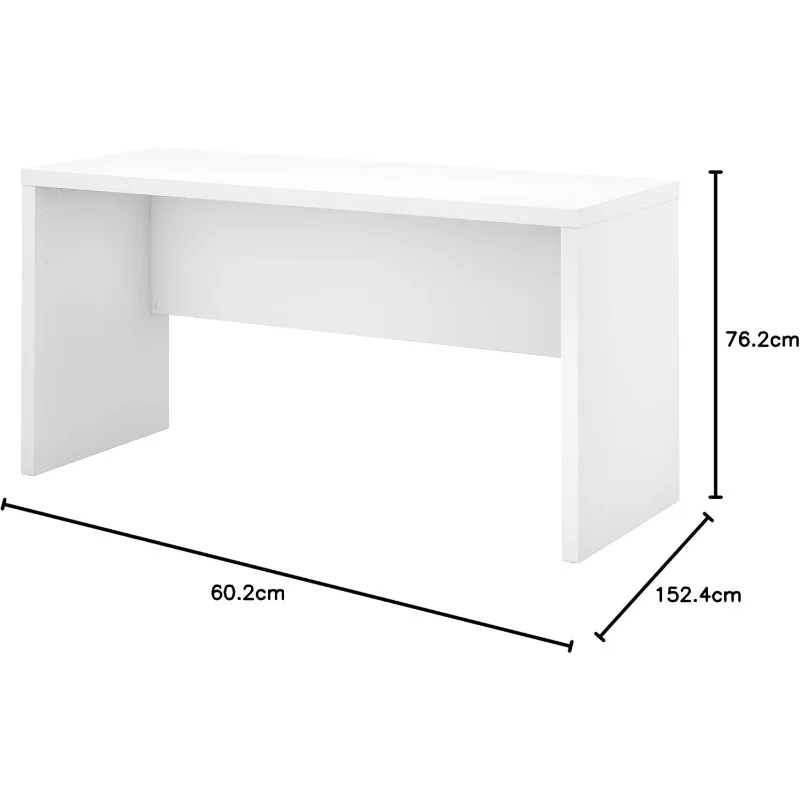 Echo Collection Computer Desk for Home Office with Quick-to-Assemble Hardware, 60W, Pure White