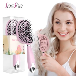 Hollow Out Detangling Hair Brush Women Curved Hairbrush Anti Klit Brushy Haarborstel Scalp Massage Comb Hair Styling Tools