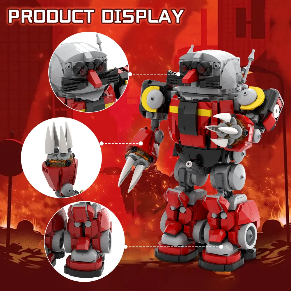 MOC-Robot de huevo de muerte para niños, bloques de construcción, película Popular, Robot de huevo de muerte, modelo de ladrillos, juguetes de ensamblaje, regalos de Robot de huevo de muerte