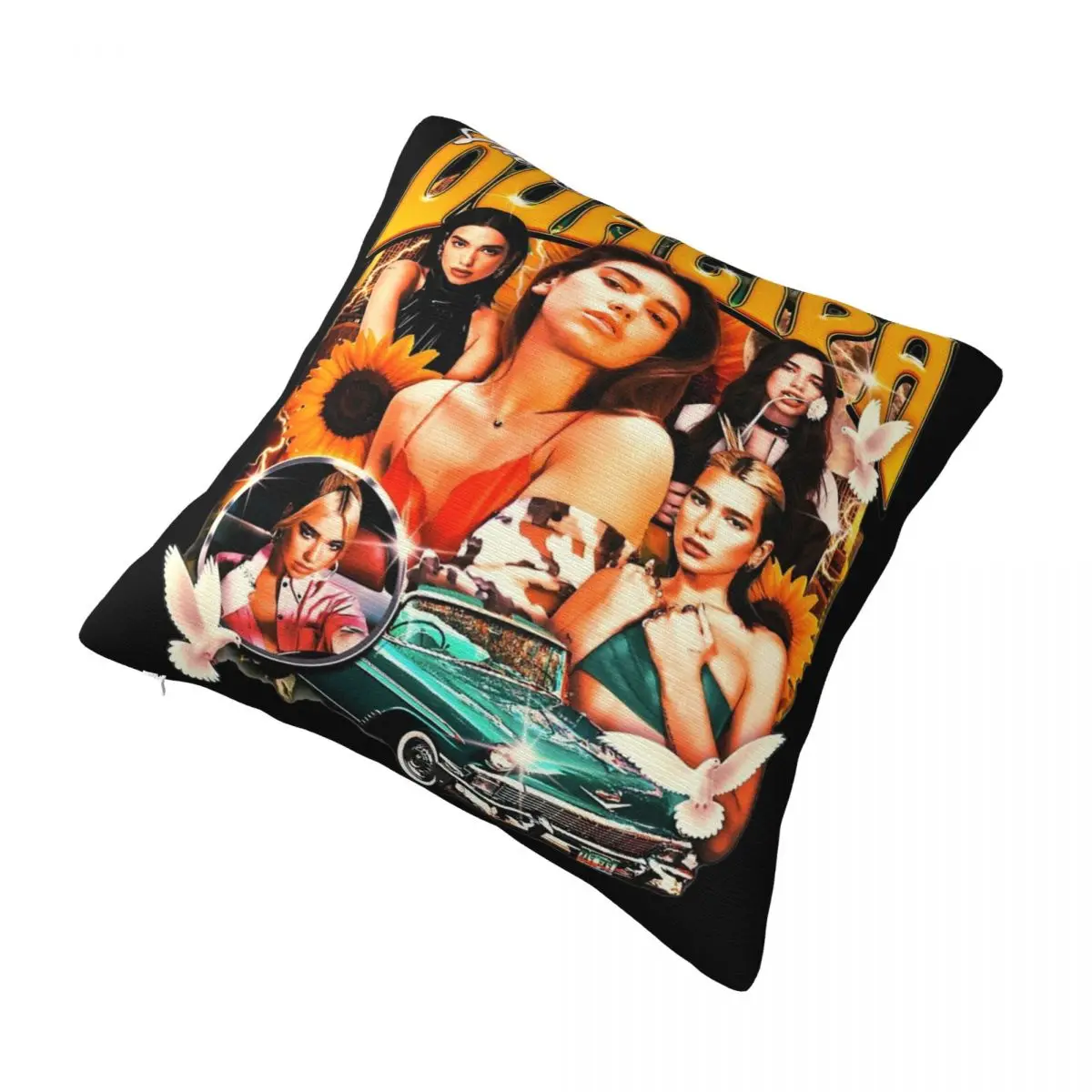 Decorative Pillow Covers Retro D-Dua Lipa Bootleg Merch Home Singer New Album Throw Pillow Case Cover Square Multi-Size