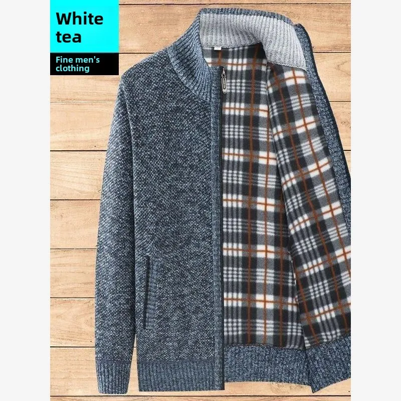 

Мужской вязаный кардиган, зимний Thiened Fce, повседневный свитер, Ciwalk, полиэфирное волокно, длинный свек, воротник-стойка, деформируемый