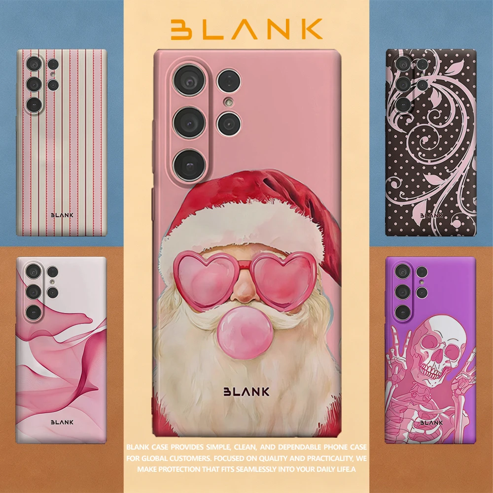 Rosa Santa Bubble Gum Handyhülle für Samsung Galaxy S26 S25 S24 A56 A36 Schutzhülle für Frauen Mädchen Blanko
