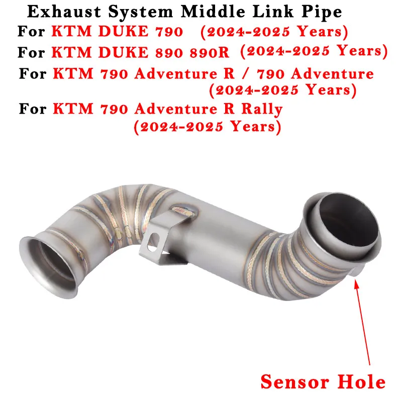 Titanium Middle Link Pipe Slip On For KTM DUKE 890 790 Adventure R Rally 2024 2025 Motorcycle Exhaust Escape Modified Muffler
