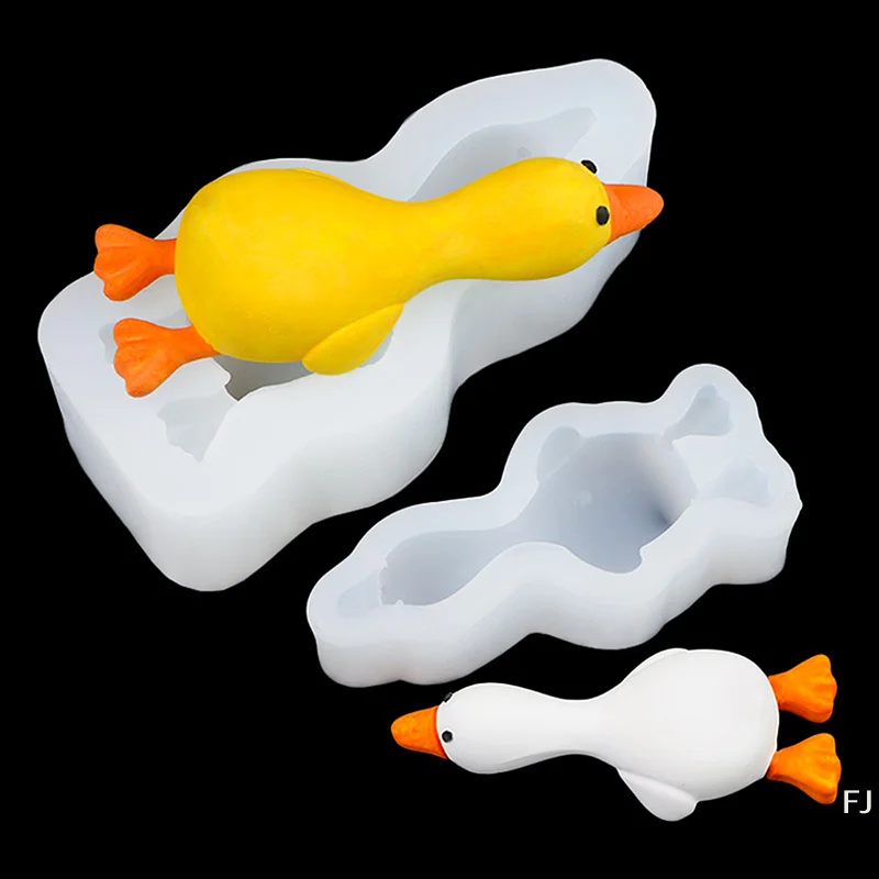 [YU] 3D mignon canard forme Silicone moule bricolage bougie parfumée plâtre savon polymère argile résine moule à la main cuisson chocolat gâteau moule