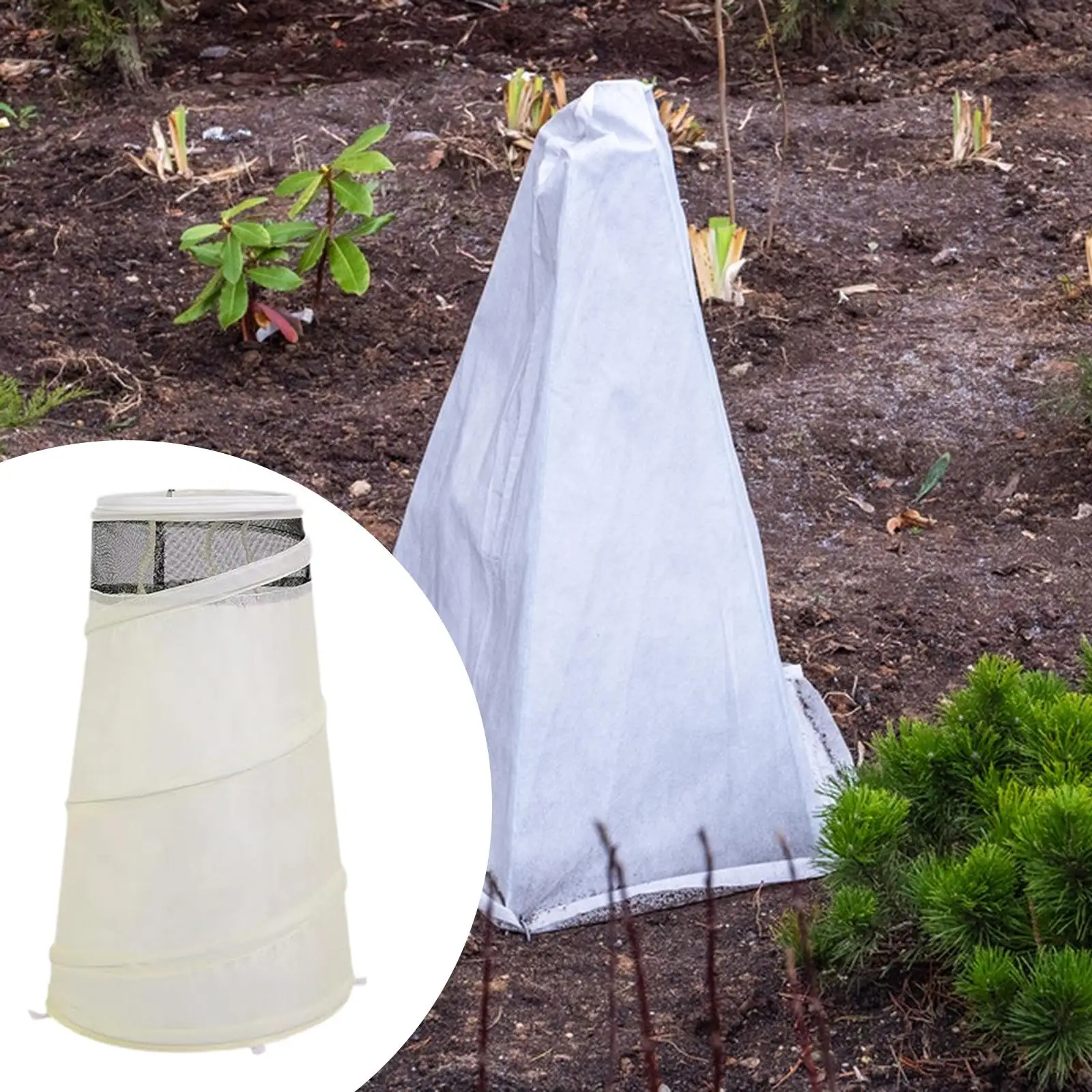 Roses Bush Cover Freeze Protection Windproof Round Winter Frost Protection 33cmx23cmx50cm for Shrub Heavy Wind Bed Weather Tree