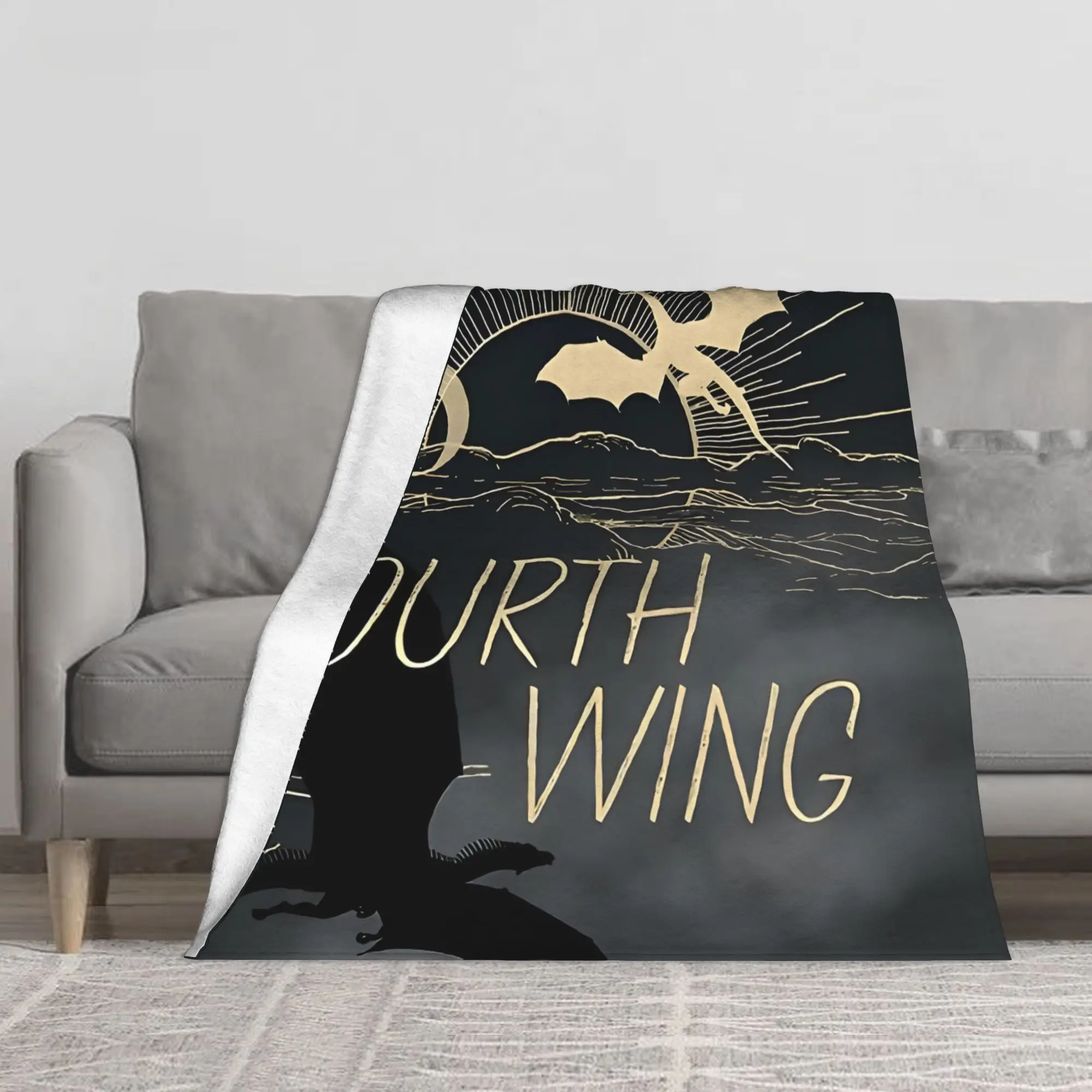 1PC FOURTH WING DRAGONS FLYING blanket Throw Furry Winter Blankets for Adults Bedding Home Interior Fluffy Plaid Sofa Knee