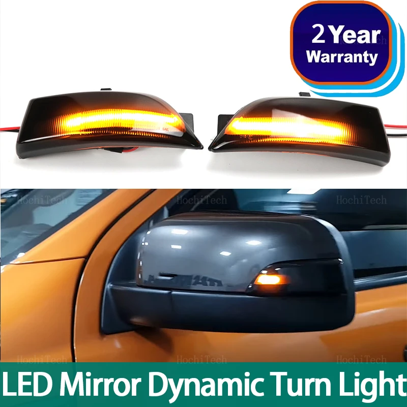 

2pcs Flowing Mirror Dynamic LED Turn Signal Light Car Styling For Ford Everest 2015-2019 Ranger T6 Raptor Wildtrak