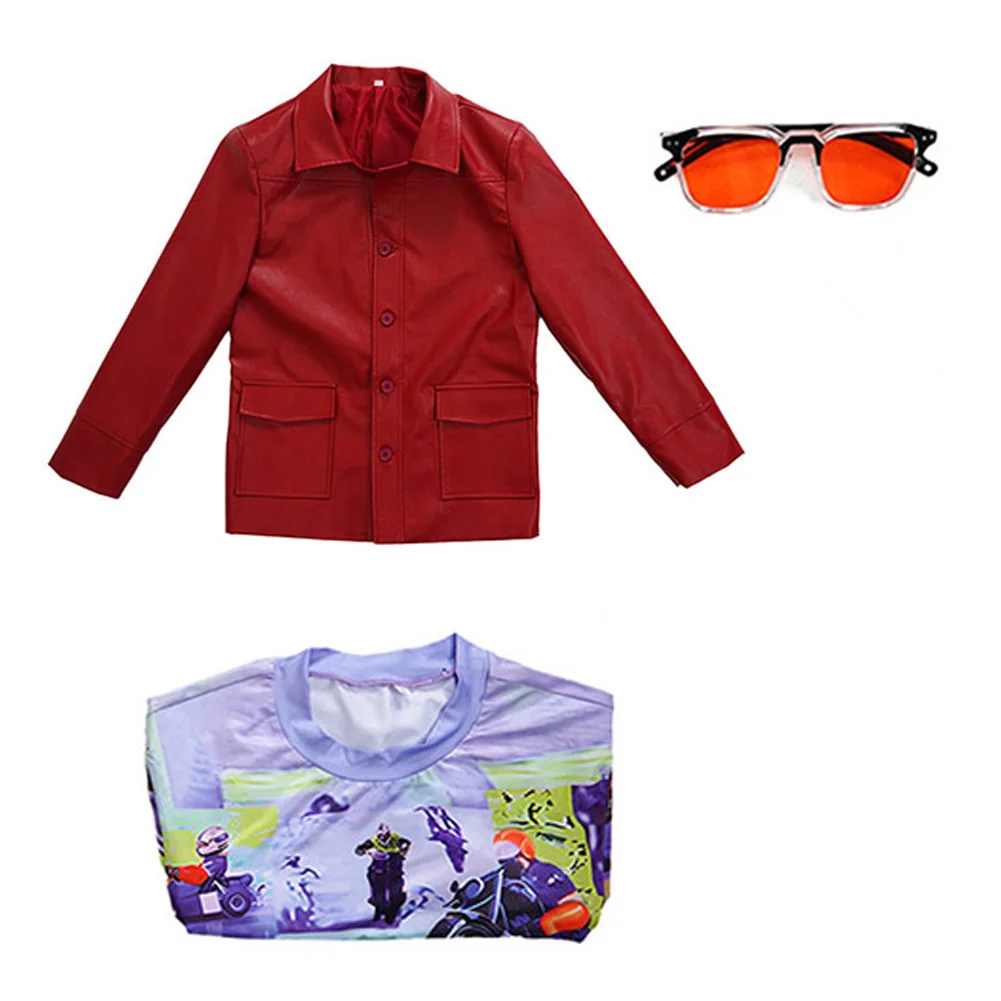 تايلر دوردن إدوارد 1999 فيلم القتال نادي تأثيري سترة حمراء نظارات الأرجواني تي شيرت طقم ملابس حفلة الهالوين كرنفال #6