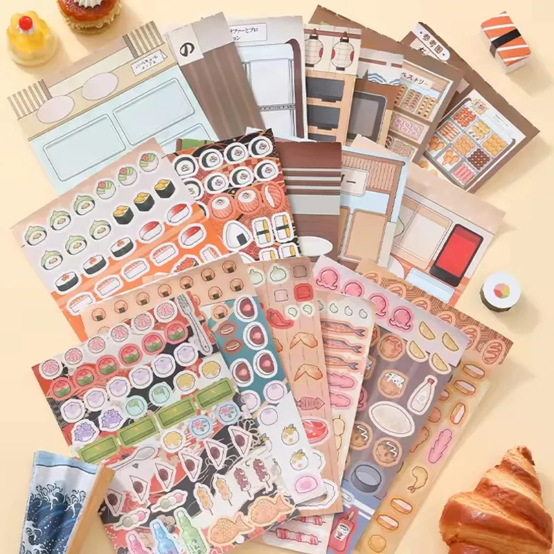 3D Space Urban Planning Stickers Book Kawaii Stress Relief Arrangement DIY Scene Stickers Magazine Cutting Board Party Gifts