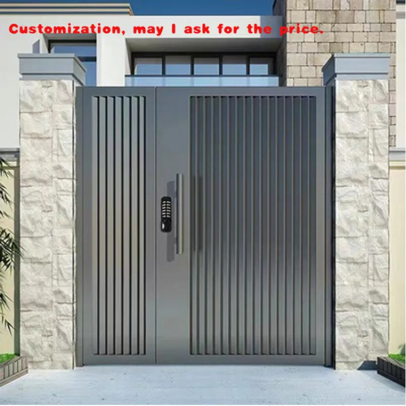 

custom.Modern Luxury High Grade Wear Resistant Retractable Waterproof Electronic Sliding Garden Fence Yard Door Courtyar