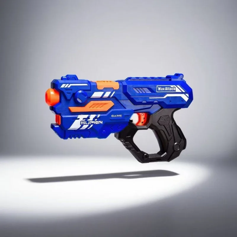 

Мягкий пистолет для стрельбы для детей с безопасными пулями из EVA, дальность стрельбы 10 м, 6 стрелок в комплекте, отлично подходит для игр на улице и семейных сражений, возраст 8+
