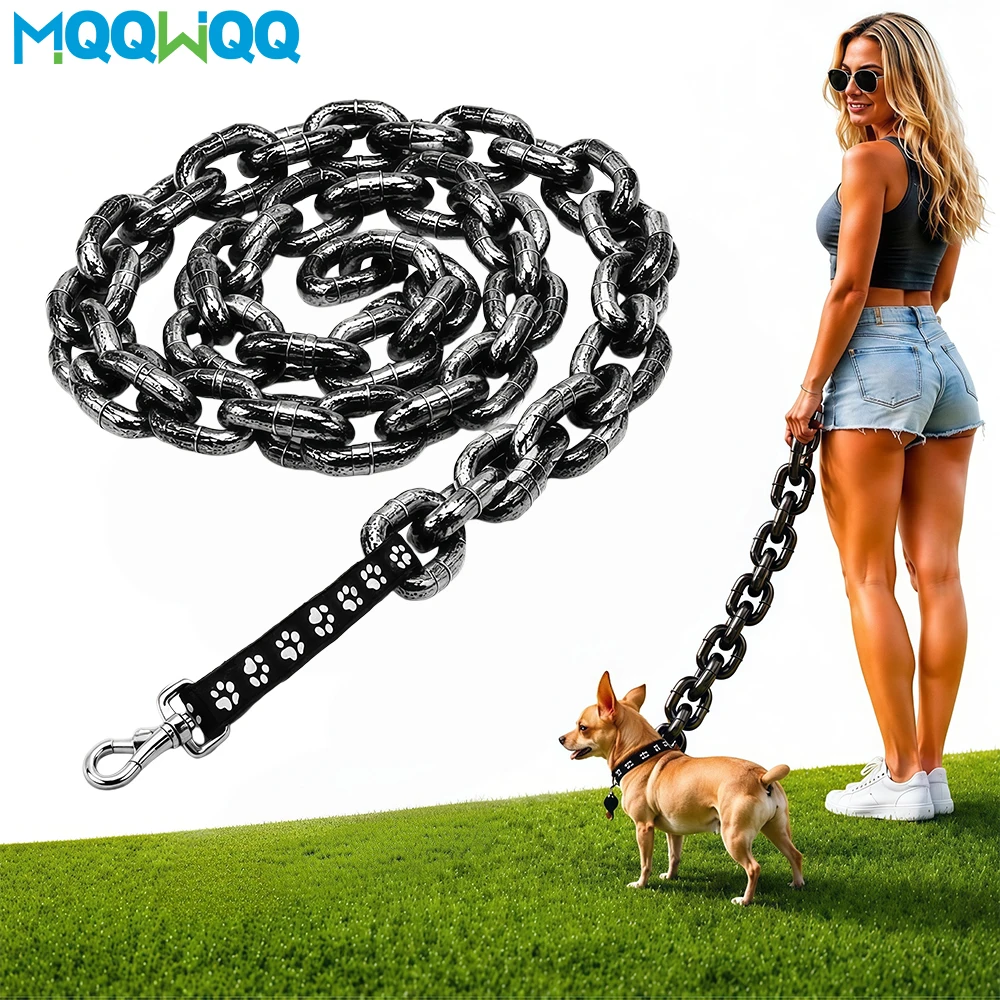 1Pcs Lightweight Fake Heavy Plastic Iron Paw Chains - 1.8m / 5.9ft Big Chain Leash for Small Dog Funny Ready Humorous Chains