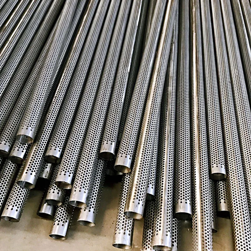1 meter length SS304 stainless steel metal filter tubes pipes cylinder with holes punch industrial for exhaust silencing