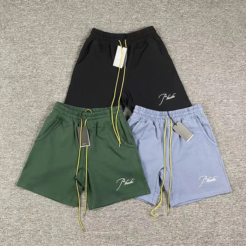 

2026 Streetwear Men's Rhude Sports Shorts High Quality Embroidered Logo Loose Casual Shorts