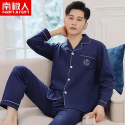 New Fashion Design Long-sleeved High Quality Cotton Pajamas Sets Men Autumn Spring Home Clothes Suit Sleepwear Teen Pyjamas Male