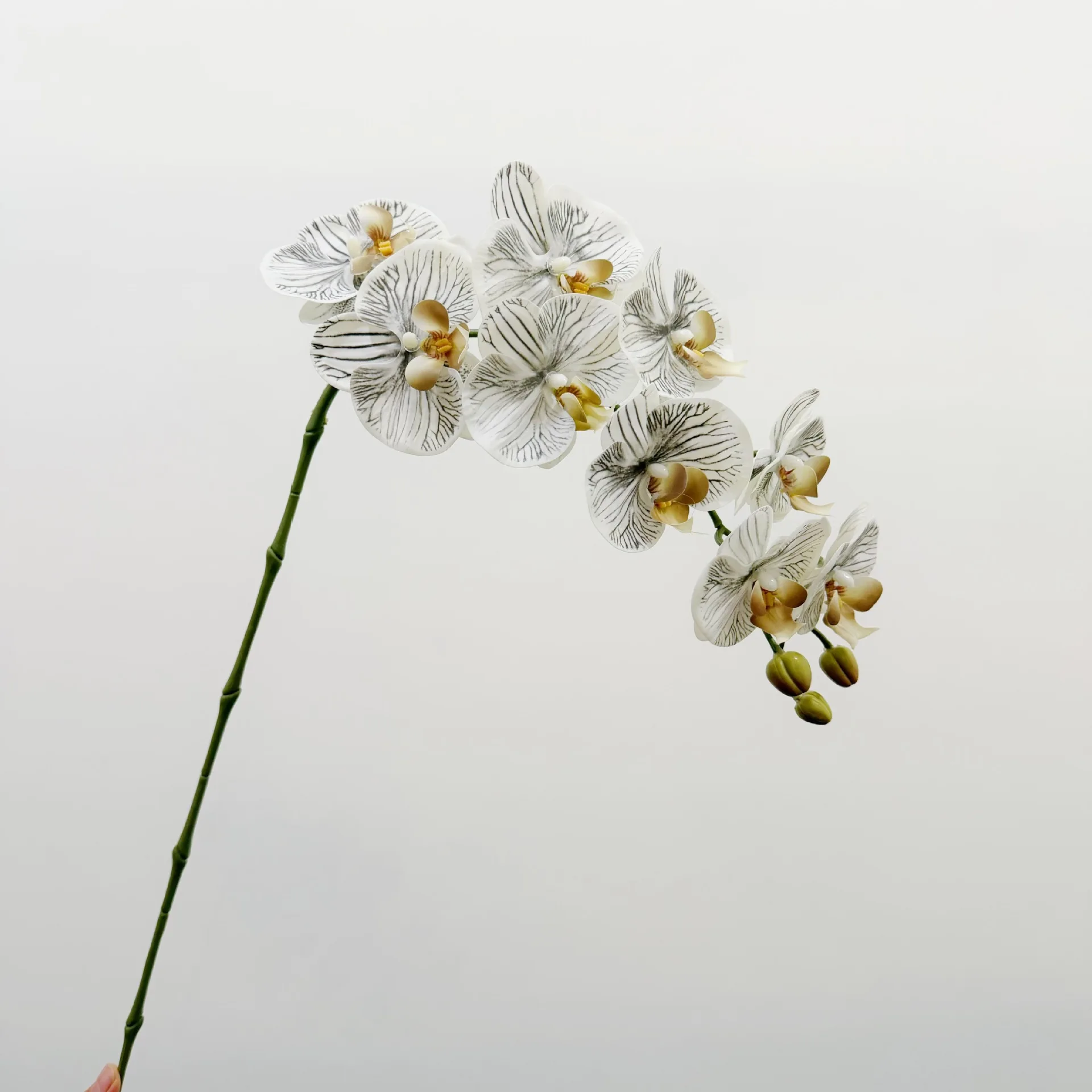 3 Stück Künstliche Latex-Orchideen mit 9 Blüten, Echt Aussehende Blumen für Hochzeiten, Heimdekoration, Party-Tischdekoration, Künstliche Phalaenopsis-Blumen – Detail 19