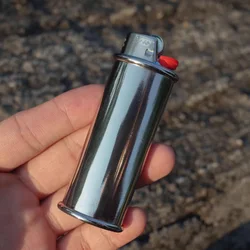 New Mirror Metal Lighter Case Cover Sleeve Holder for Bic Full Standard Size Lighters Type J6
