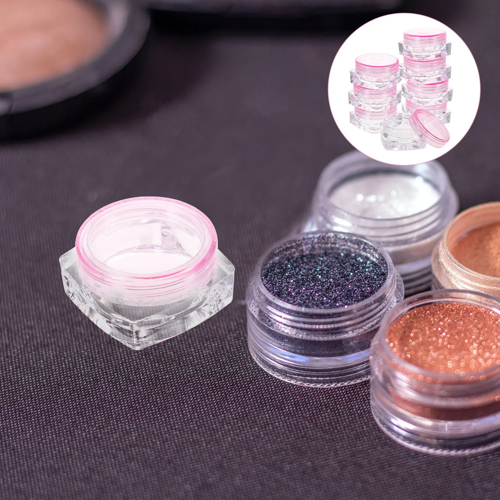 12個のトラベルサイズの空の瓶、軽量のフェイスクリームローション容器、優れた気密性の旅行用クリームジャー