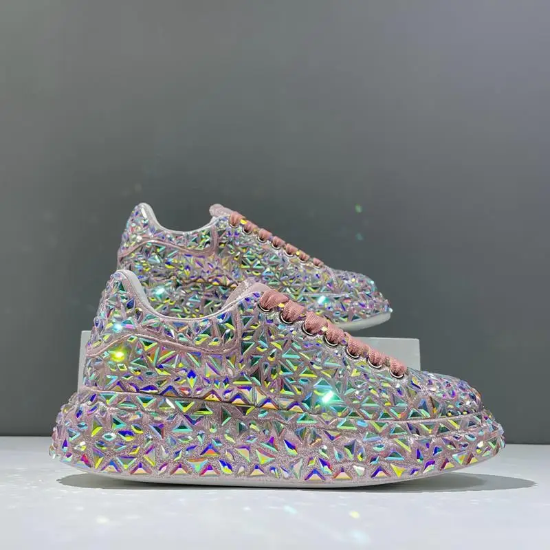 Tênis de strass feminino, sapatos baixos, plataforma casual, fino, Street Daddy, Instagram Trend, Clássico, Novo, 2022, 2024