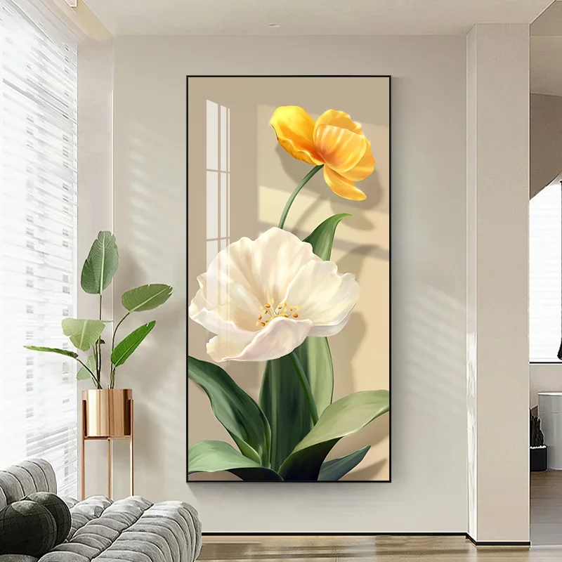 Nordic Vintage Wall Art Chic White Yellow Flower Sunflower HD Canvas Print Poster Home Living Room Bedroom Decoration