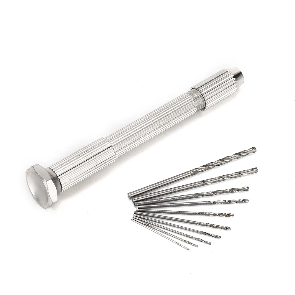 HSS Mini Broca de Mão com Keyless Chuck, Ferramenta DIY, 0.8mm-3.0mm, 10Pcs