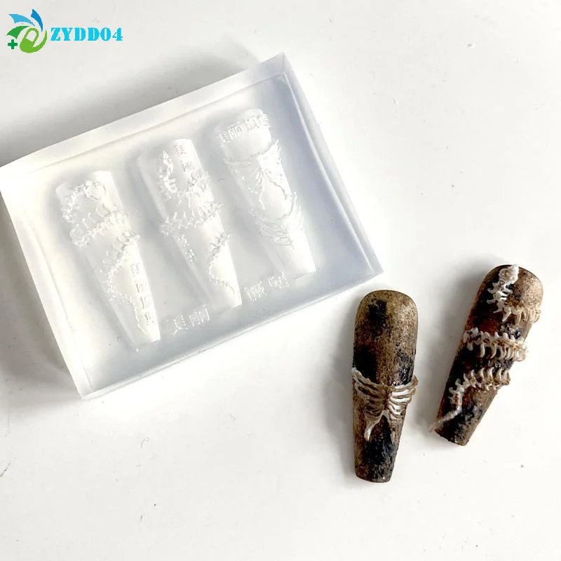 

●1Pcs 3D Snake Bone Mold Nail Art Decoration Accessories DIY Design Silicone Decorative Nail Art Templates Nails Mold