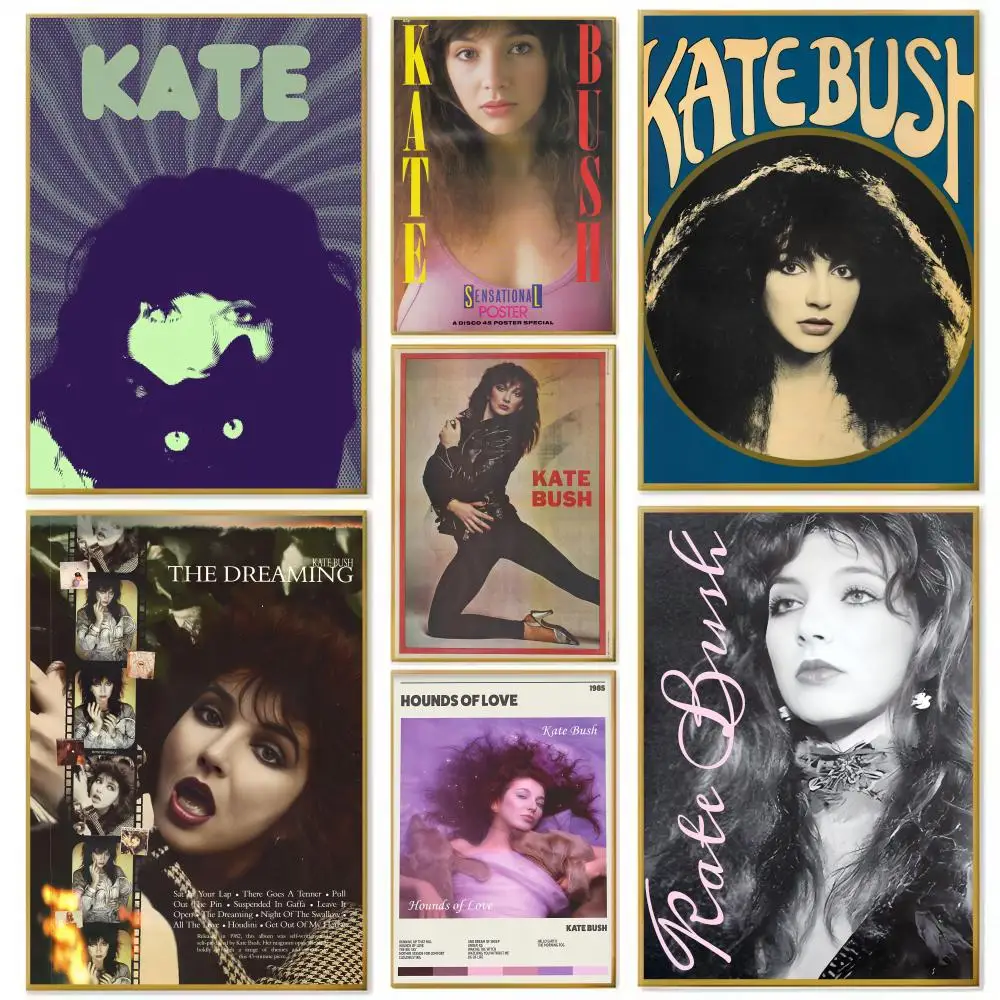 بريطانيا المغني كيه كيت بوش اللوحة الخط شخصية الفضاء قماش المشارك جدار جدارية الفن صور لغرفة ديكور المنزل #5