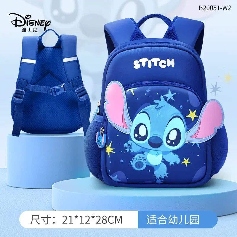 Mochila escolar de gran capacidad para niños y niñas, Mochila pequeña ligera de Disney, Stitch, fresa, oso Rex, Kawaii