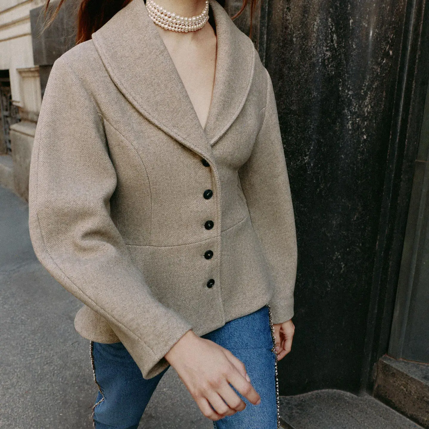 Fashionable Long Sleeve Turn-down Collar Nine-point Short Skirt Jacket Women's Autumn Wear ZADATA Standard Fit Other Material