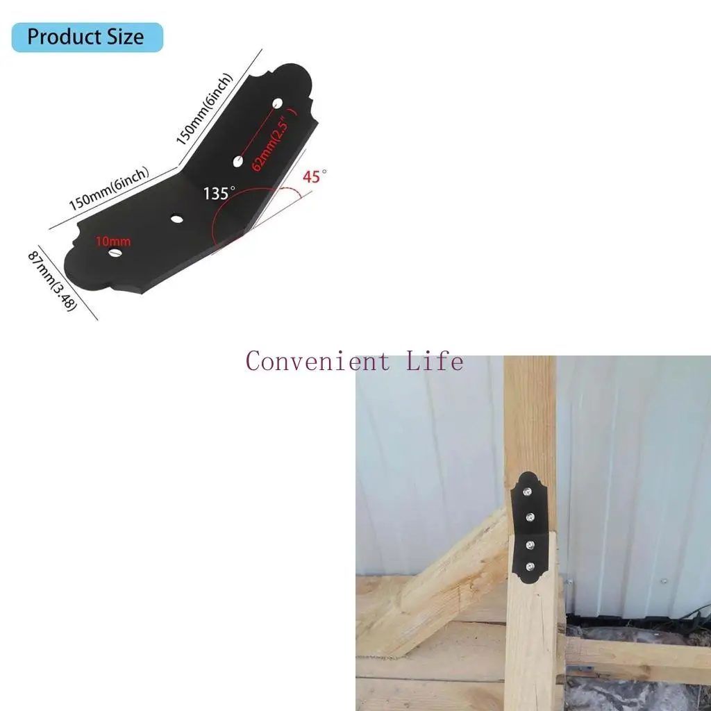 

L1EE Pack of 4 Strong Support Stands Corner Mounting Support Bracket with 135 Degree Angles Simple Install for Woodworking