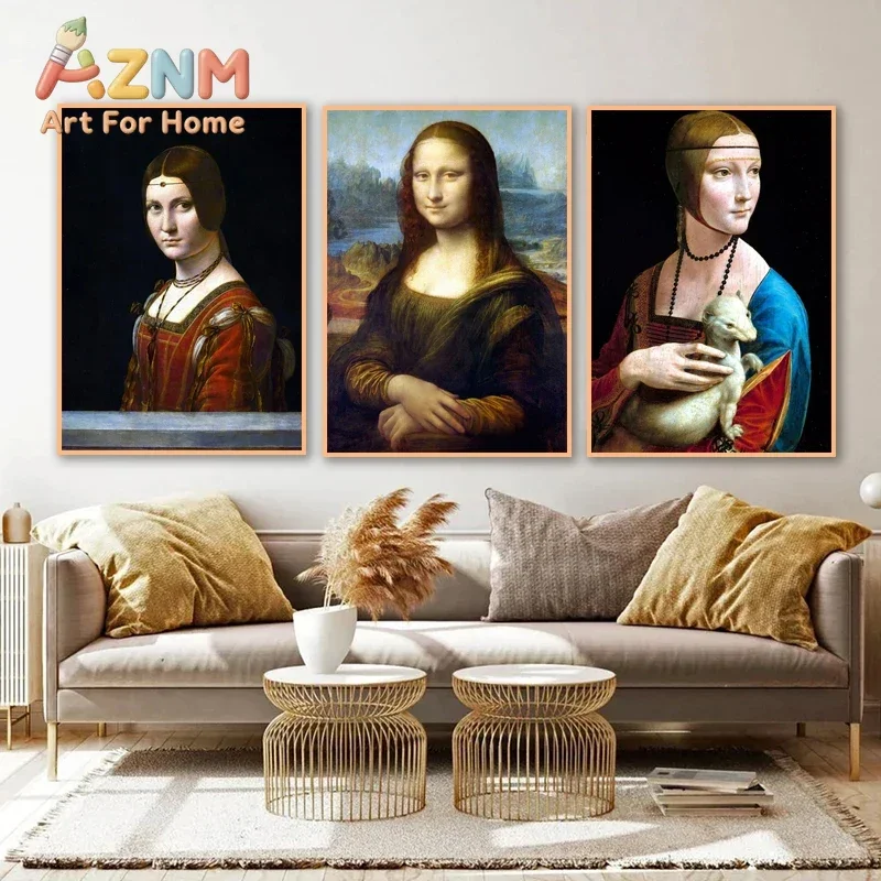 1pc Frameless Canvas Painting Famous Leonardo Da Vinci Artwork Mona Lisa Salvator Mundi Canvas Painting And Print Poster Wall Ar