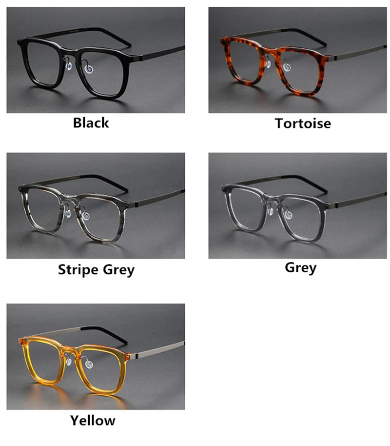 Dänemark Quadratisches Titanacetat-Brillengestell für Herren und Damen, ultraleichte Markenbrille, blaues Licht, Brille, Make-up-Brille 1263 – Detail 11
