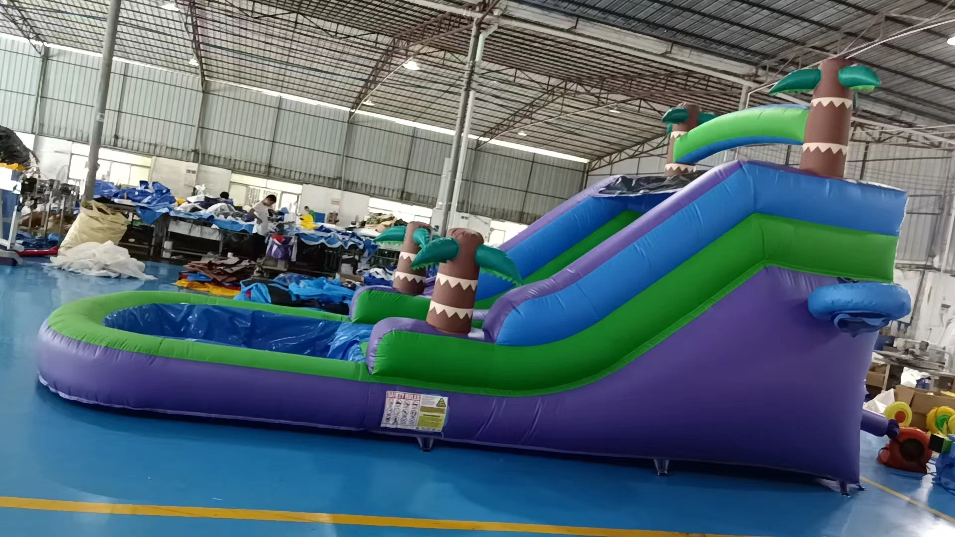 21x9x12피트 PVC 헤비 듀티 야외용 인플레이터블 워터슬라이드 워터풀 인플레이터블 슬라이드