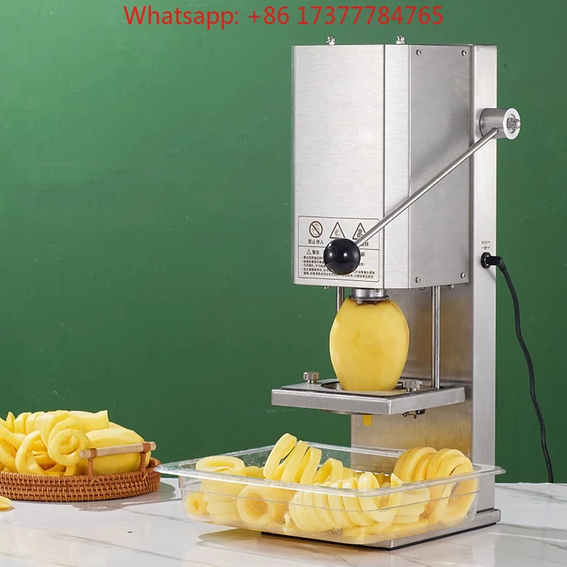 Electric Automatic Curly Fries Maker 3-10MM Stainless Steel Commercial French Fries Food Processor