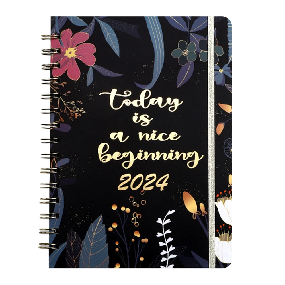 Practical-2024 Floral Planner 2024 Weekly Planner Spiral Bound 12-Month Weekly & Monthly Planner With Unique Add-Ons, Stickers