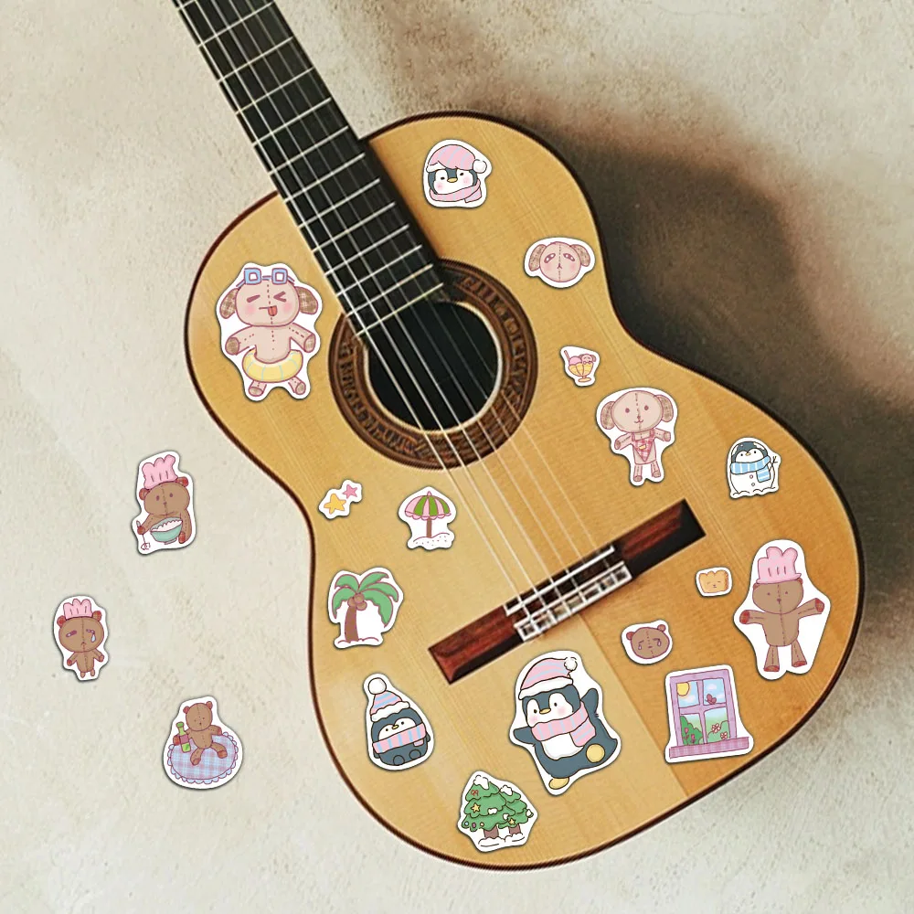 8PCS Cute Animals, Cats, Penguins, Elephants, Cartoon, Healing Series, Ins, Wind, Hand Account, Material Stickers