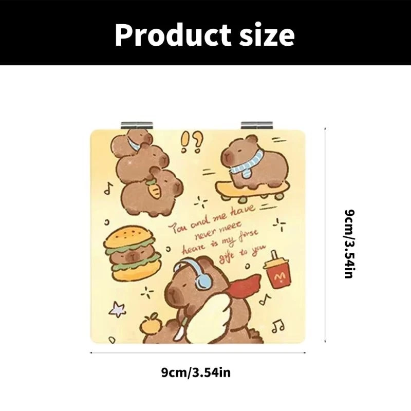 Gương trang điểm gấp gương trang điểm hình vuông nhỏ gương tay cầm tay động