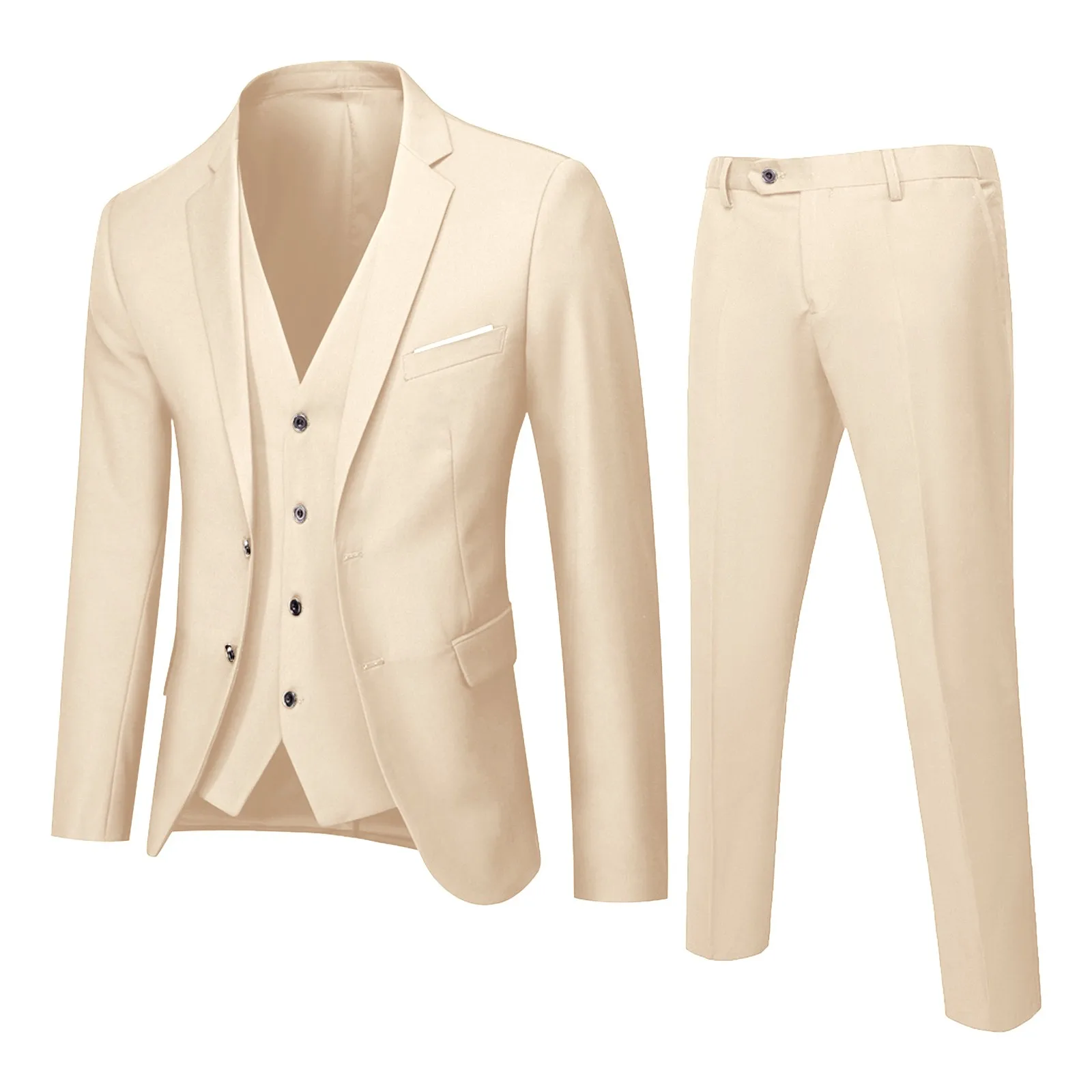 Blazers de negócios para homens, 2 ternos, calças de colete, casacos azuis, festa de casamento, casacos elegantes formais, terno fino coreano, 2023,