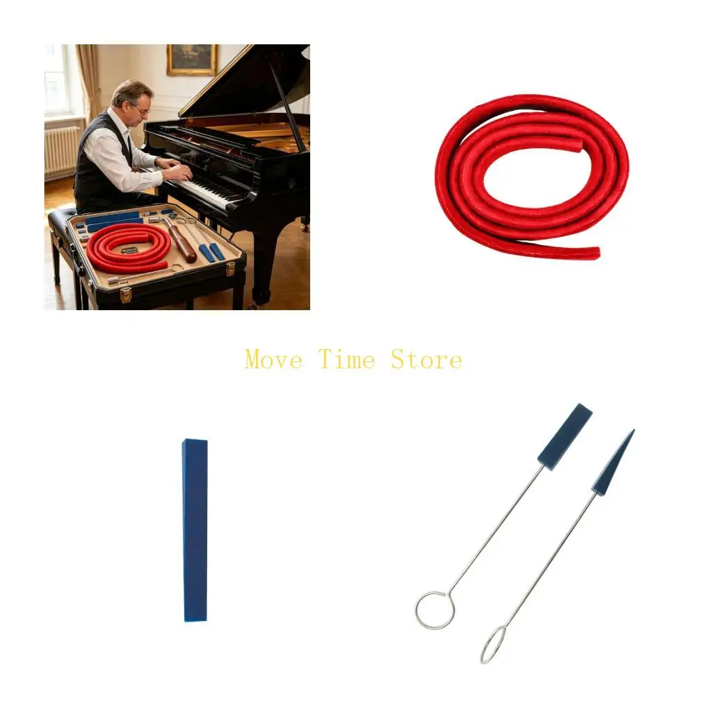 92ME Comprehensive Piano Tuner Package with Muting Block Felt Strips and Wrench Metal Texture for Professional Grade Result